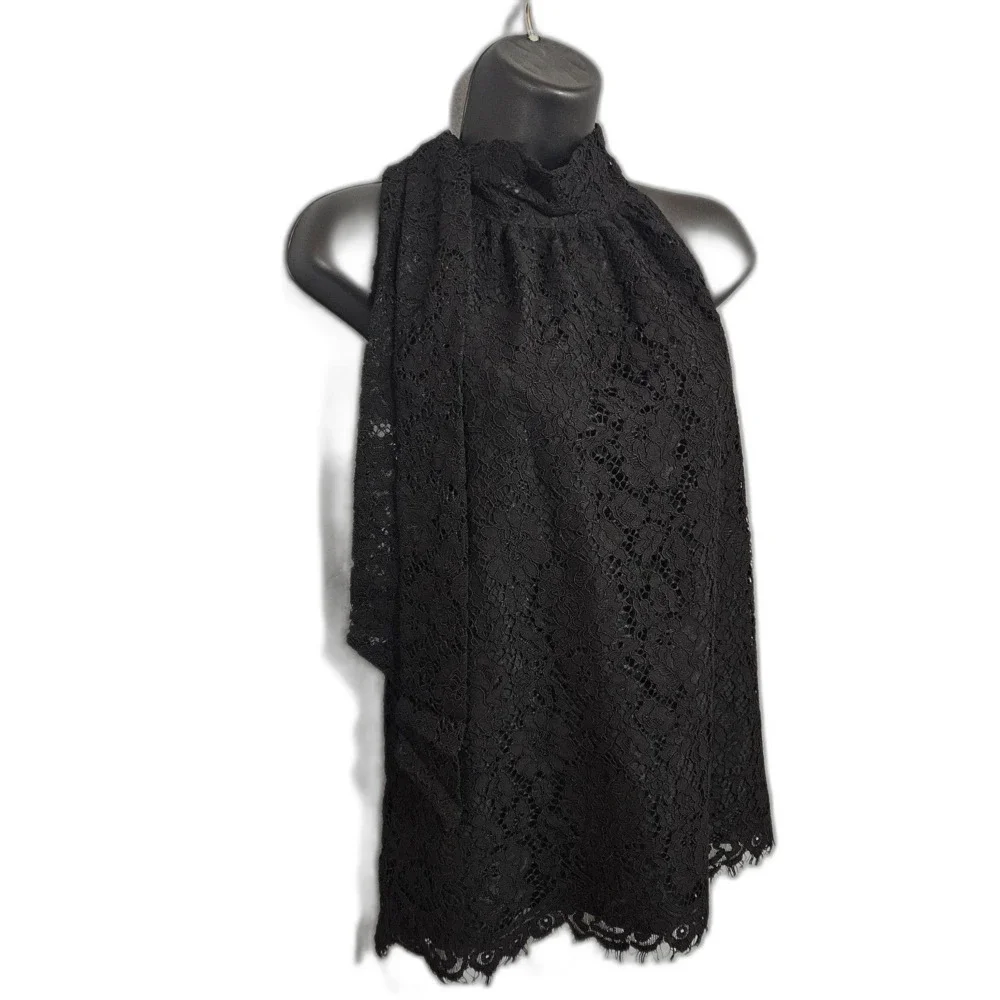 J. Crew Vampy Lace Halter Top With Bow Neck Details Women's Small Lined Goth